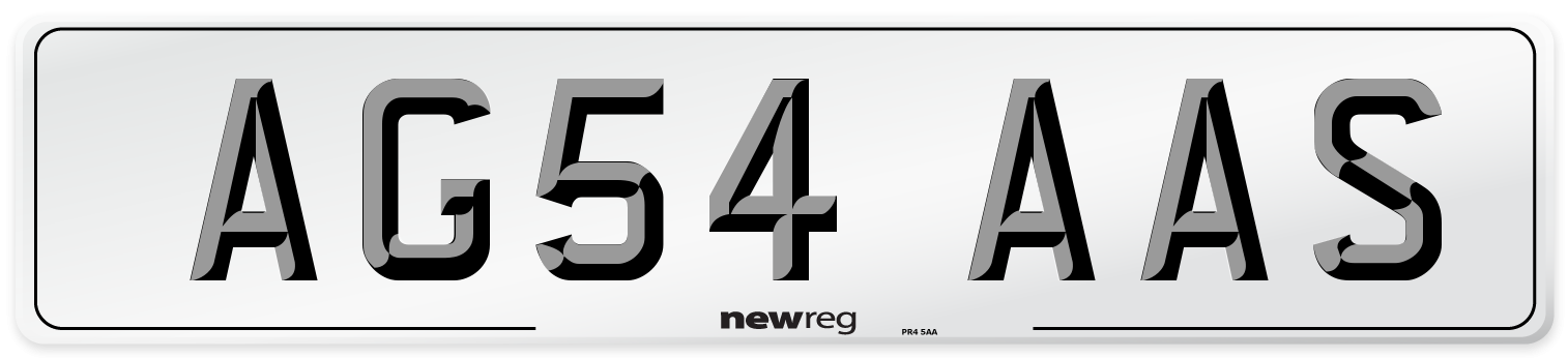 AG54 AAS Number Plate from New Reg